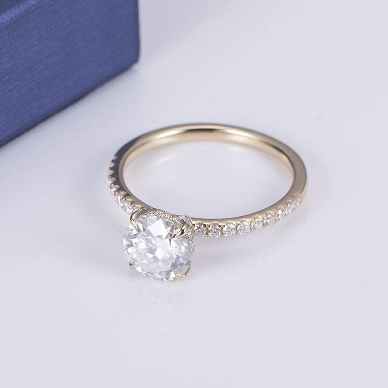 Barang Kemas Messi - Permata Messi MS-556 14k Barang Kemas Emas Cantik 1Ct DEF Moissanite Cincin Cincin Wanita Perkahwinan 10