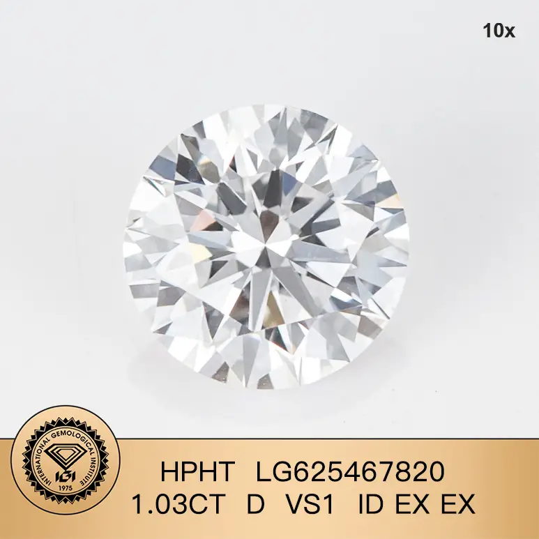 Messi Jewelry Factory 1,03ct round Forma HPHT D VS1 ID ex laboratorio diamante 1