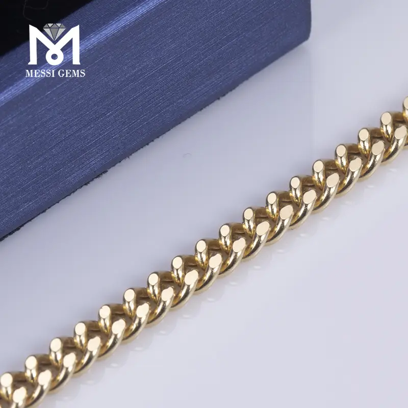 MSB-500 Luxury 18k Gold Bracelet Hip Hop Kustomisasi Gelang Rantai Tautan Kuba 1