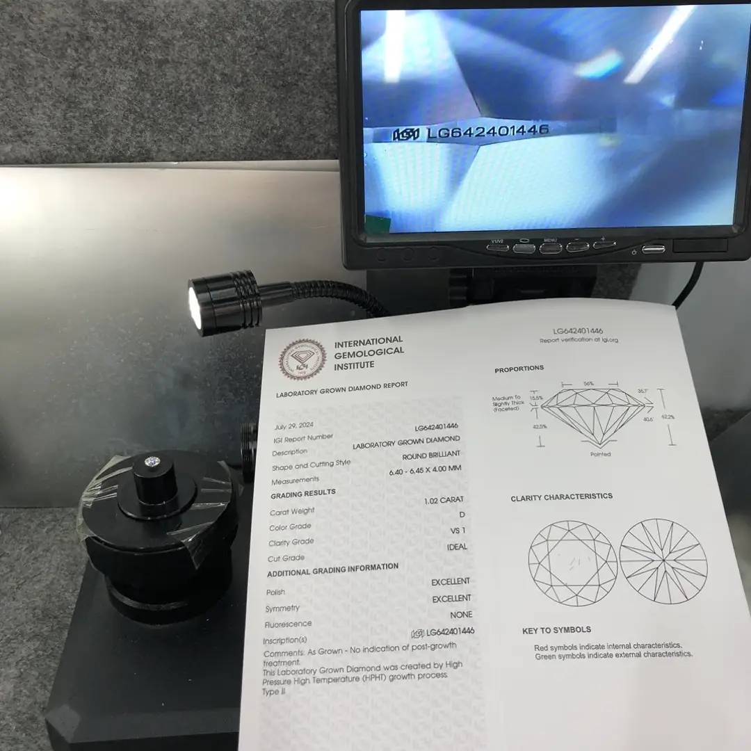 1.02CT Round Lab Diamond with IGI Certificate 2