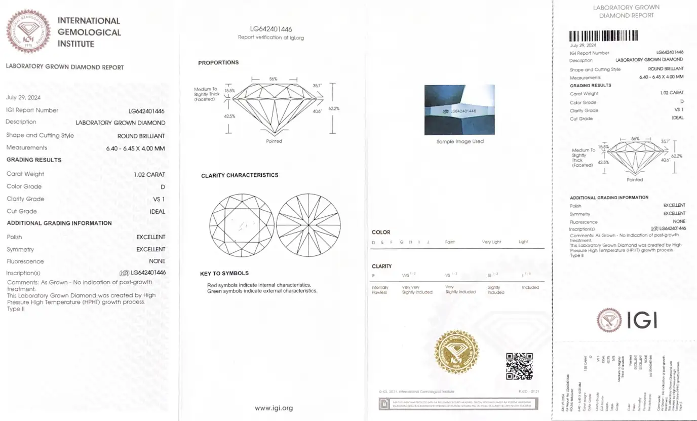 1.02CT Round Lab Diamond with IGI Certificate 6