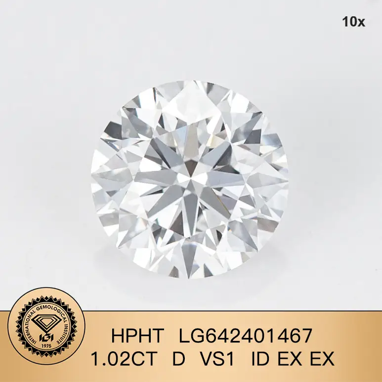 QUALITÀ ROUND CUT 1.02CT D VS1 ID EX EX LG642401467 per gioielli | Gioielli Messi 1