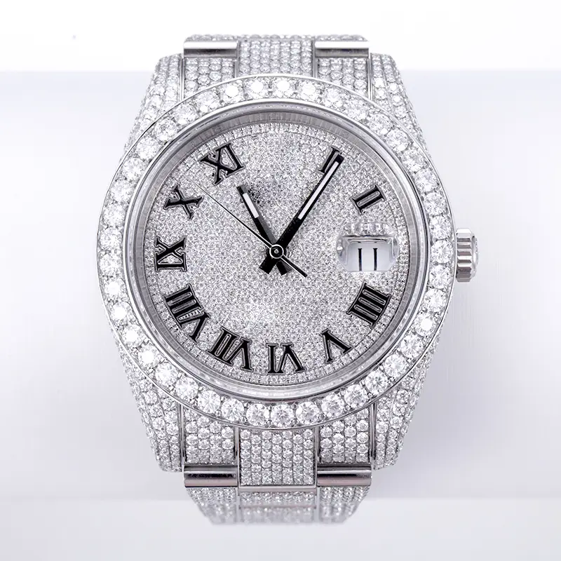 Gioielli Messi - Orologio Moissanite personalizzato nobile per diamanti per diamanti ghiacciati 1