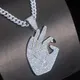 925 Silver HipHop Gold Plated Pendant with Moissanite Diamond 4