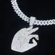 925 Silver HipHop Gold Plated Pendant with Moissanite Diamond 5