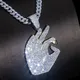 925 Silver HipHop Gold Plated Pendant with Moissanite Diamond 3