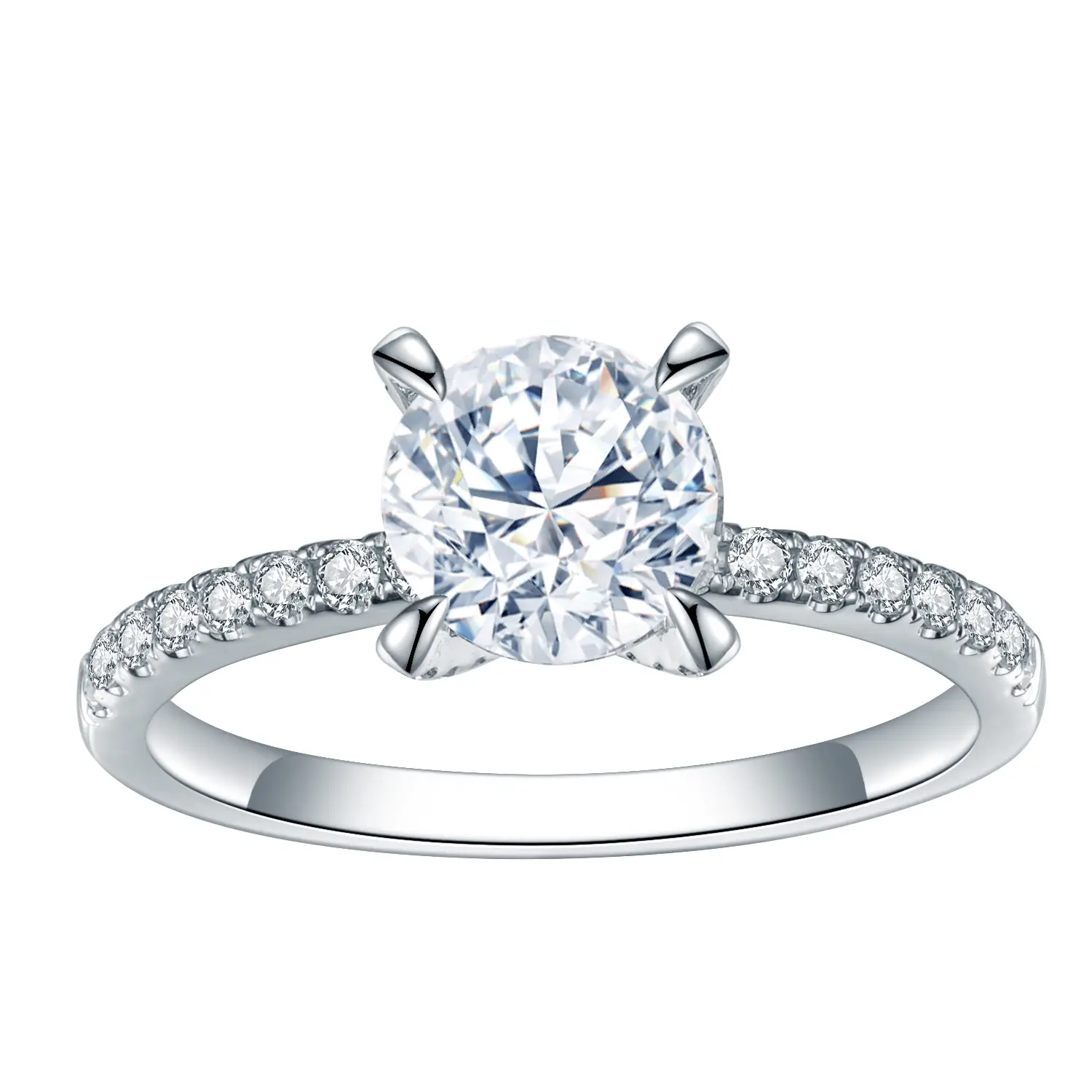 Gioielli Messi - Messi Jewelry MSR -694 Claw Impostazione Round Engagement Wedding 18K White Lab White Lab Diamond Ring Lab Diamond Jewelry 1