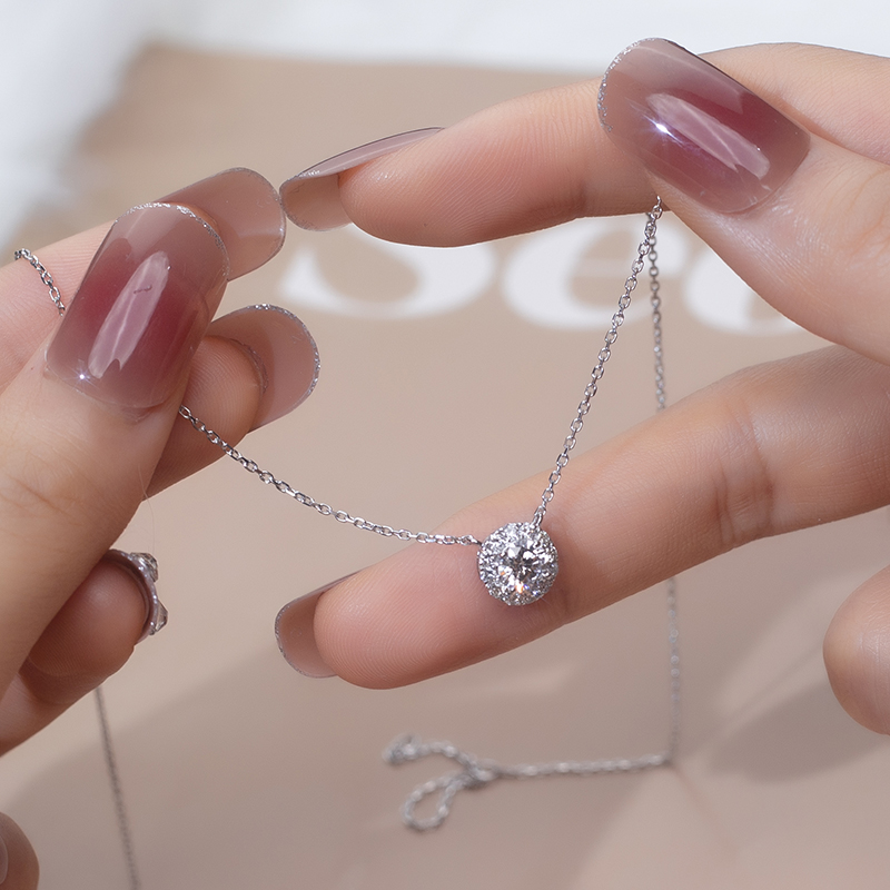 메시 보석 - MSN -608 화이트 골드 패션 보석 목걸이 실험실 성장 다이아몬드 목걸이 10K 14K 18K 골드 목걸이 목걸이 12