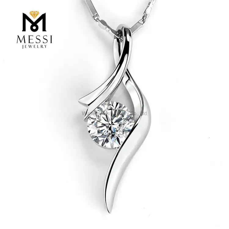 Gioielli Messi - Messi gioielli in oro bianco 10k 14K 18K Collana a pendente a ciondolo Laboratorio coltivato Necklace Cowelry Collace 1