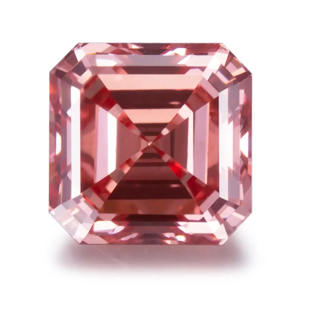 Messi Jewelry - 2CT vs1 Asscher CVD Fancy Deep Pink Lab Labor Color Lab Diamond 1