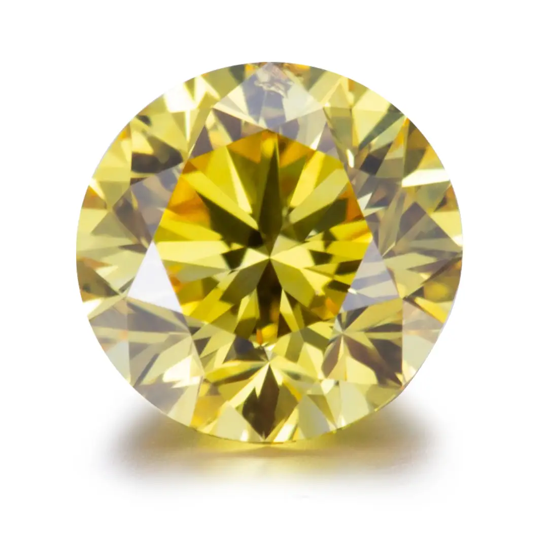 Gioielli Messi - Round Wholesale vs VVS Si sintetico Diamond Fancy Giallo CVD HPHT Lab Giallo Giallo Giallo cresciuto 1