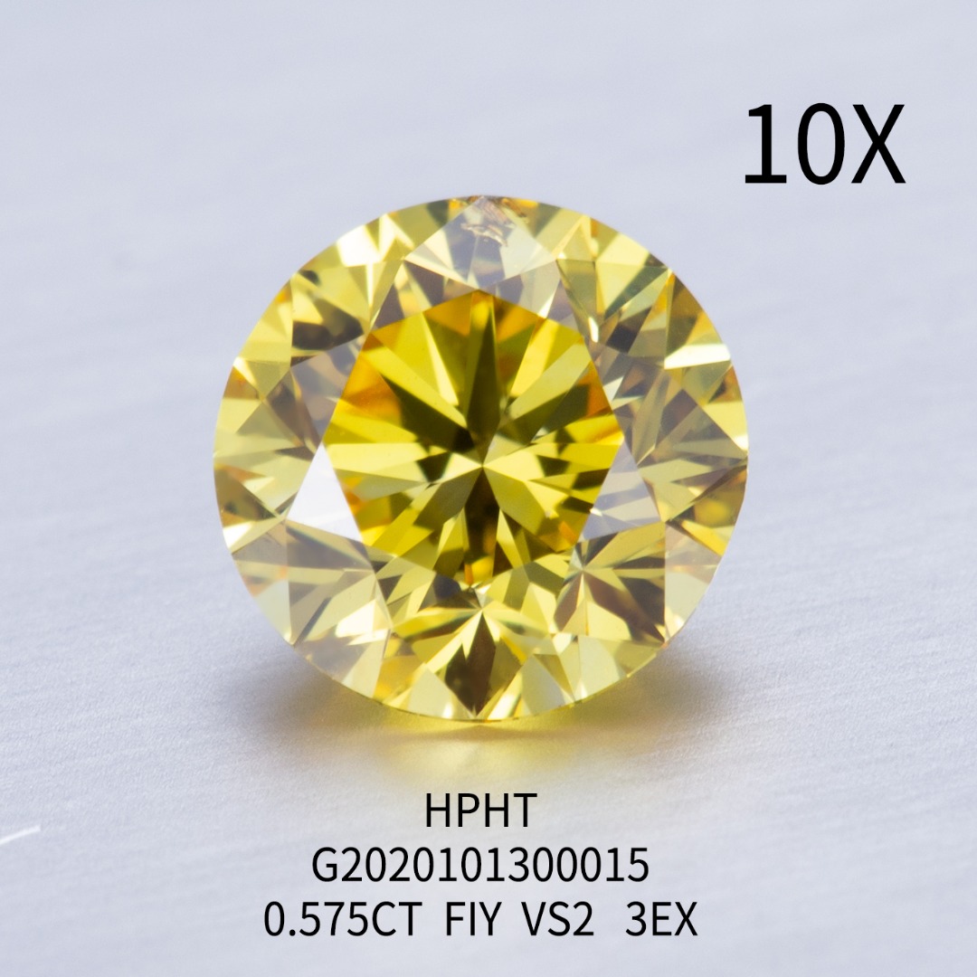 Messi Jewelry - Wholesale Round VS VVS SI Synthetic Diamond Fancy Yellow CVD HPHT Lab Grown Yellow Diamond Yellow 8