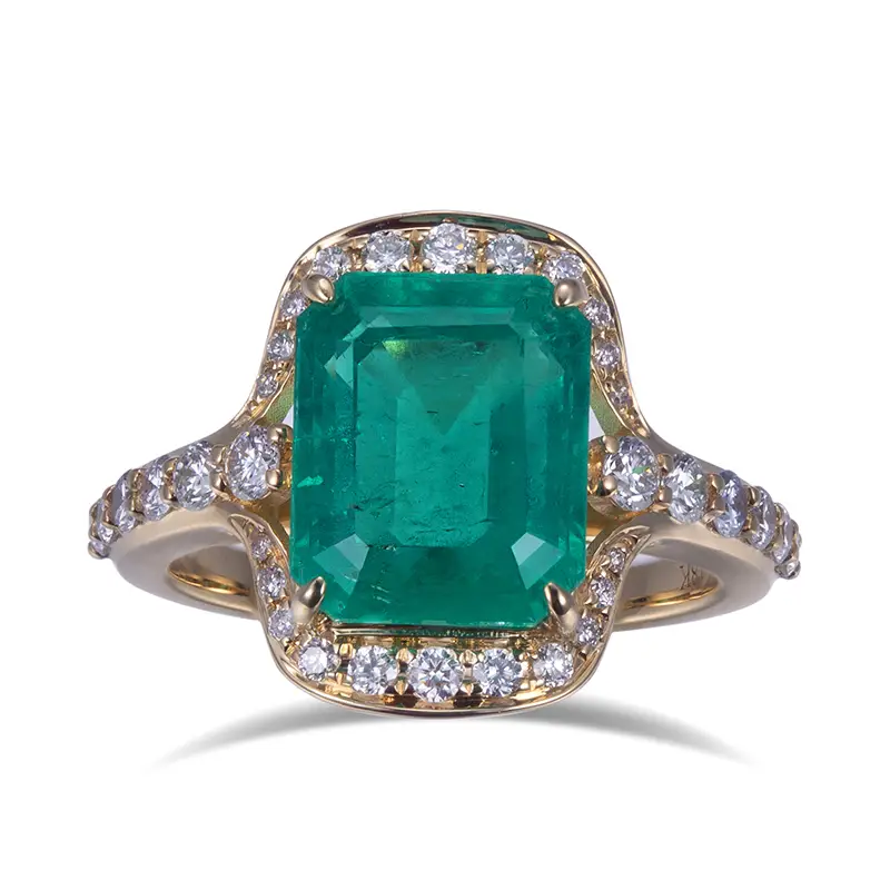 Gioielli Messi - MS -621 18K Gold Donne Custom Fashion 9*11mm Emerald Cut Emerald Ring Anelli 1