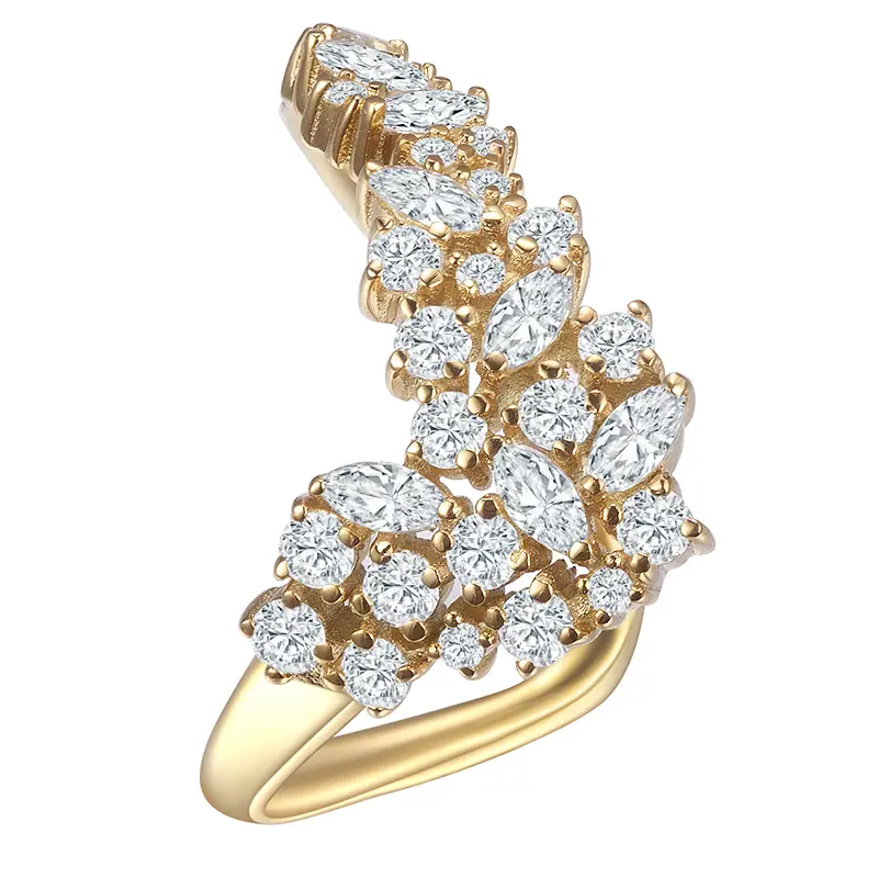 Gioielli Messi - Messi Jewelry 925 Sterling Silver 3,5x1,75 mm Cut Marquise DEF Color Moissanite Diamond Ring per donne Anelli 1