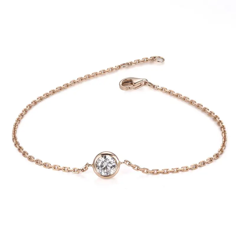 Gioielli Messi - Donna 18K 14K 10K Bracciale di gioielli in oro rosa 0,3CARAT 0,5Carat 1Carat HPHT CVD Lab Braccialetti di bracciale a diamante coltivata 1