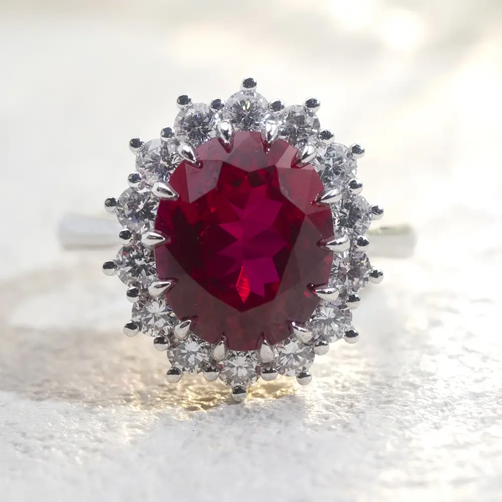 MSR-1659 da 3,2 CT da laboratorio coltivato gemma alone Ruby Ring PT950 Produttore | Gioielli Messi 1