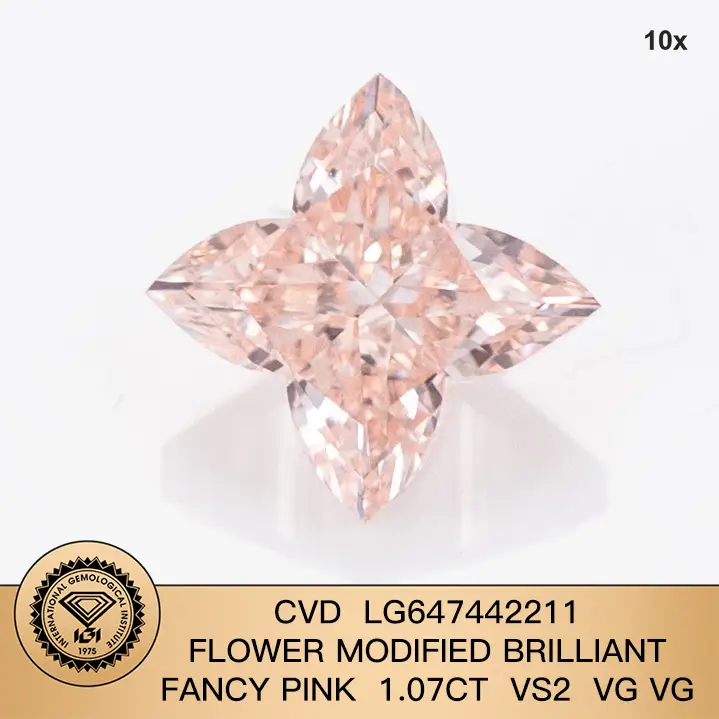 Причудливый розовый цветок модифицированный блестящий 1,07ct vs2 vg vg igi lab 1