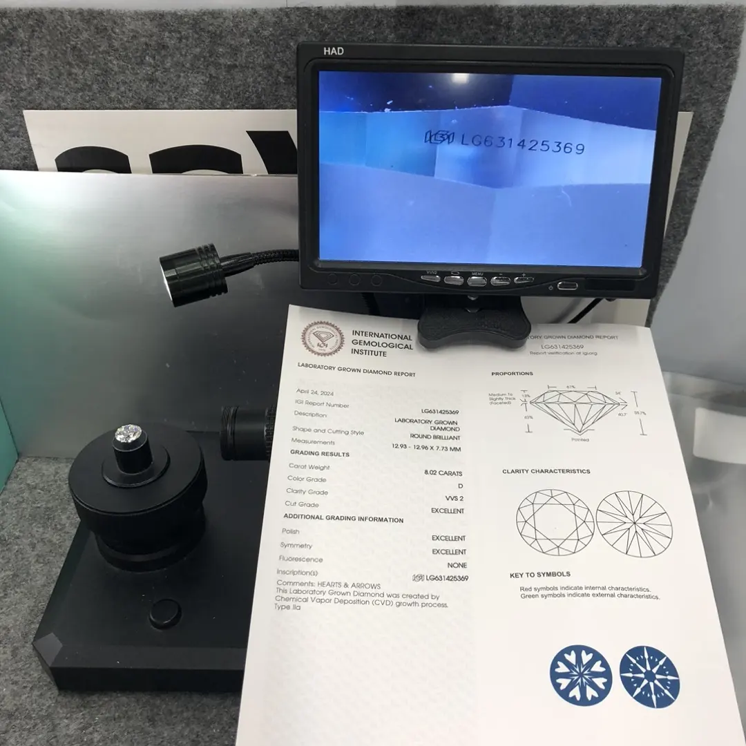 IGI Lab Grown Diamond 8.02ct D VVS2 3EX Круглая форма - сертифицированная подлинность 4
