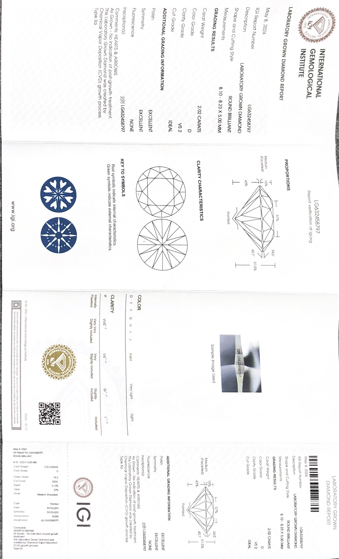 IGI Certified 8.24CT Pear Lab Diamond - Customizable & Authentic 8