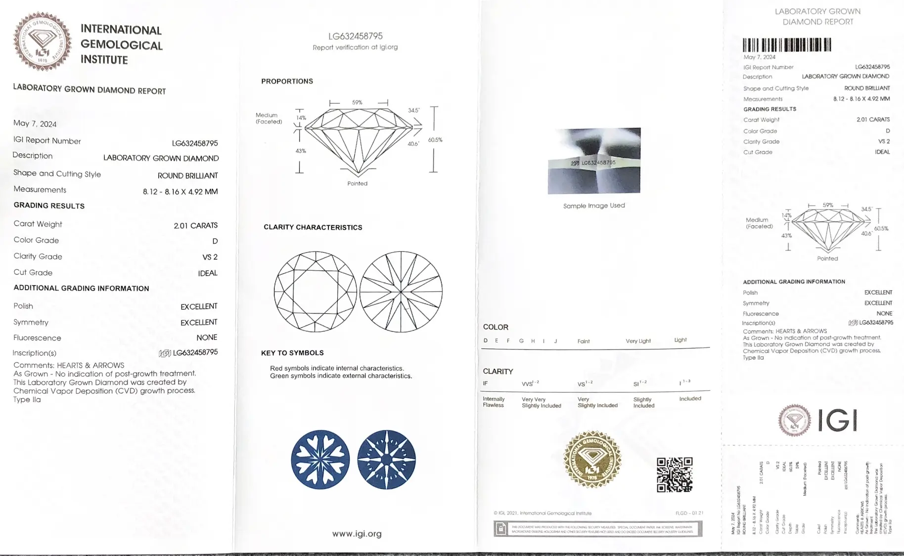 IGI Certified 3ct Round Lab Diamond 5