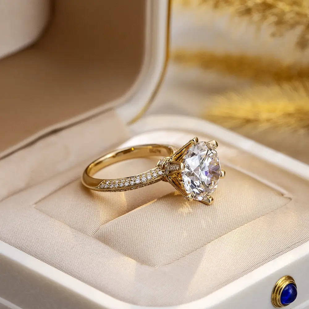 MSR-1665 5CT Lab Grown Round Diamond Jewelry Custom 18K Ring Joyería de lujo | Joyería de Messi 1