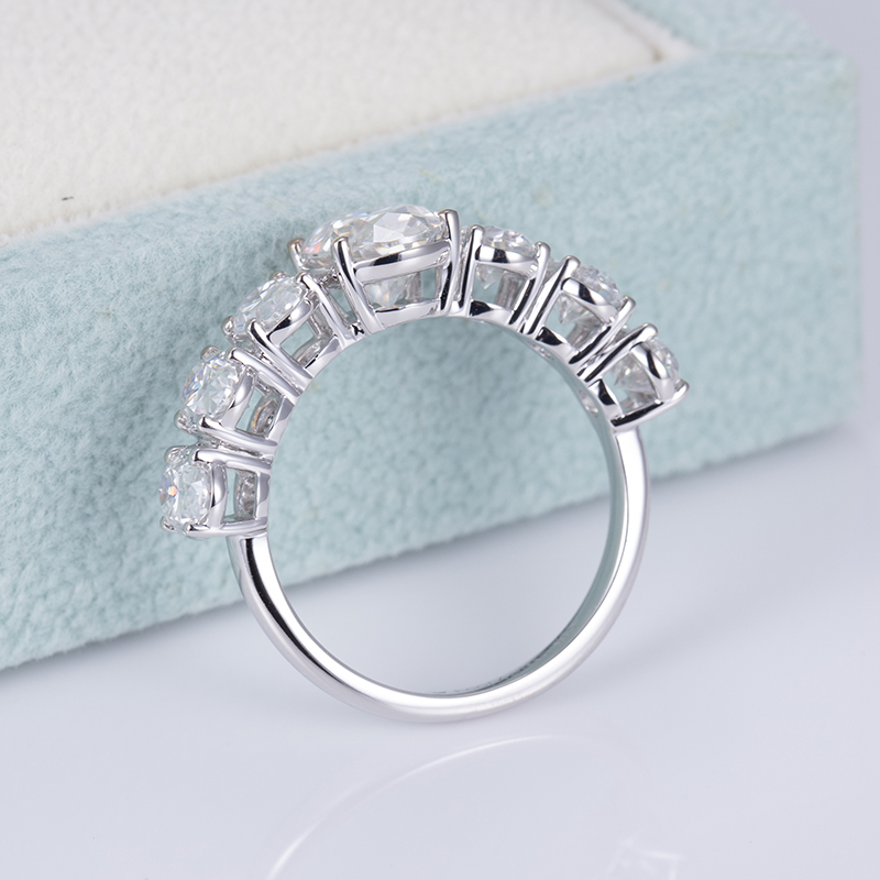 Messi Jewelry - Messi Jeweley MSR-563 14K White Gold DEF Engagement Wedding Oval Moissanite Ring Rings 9