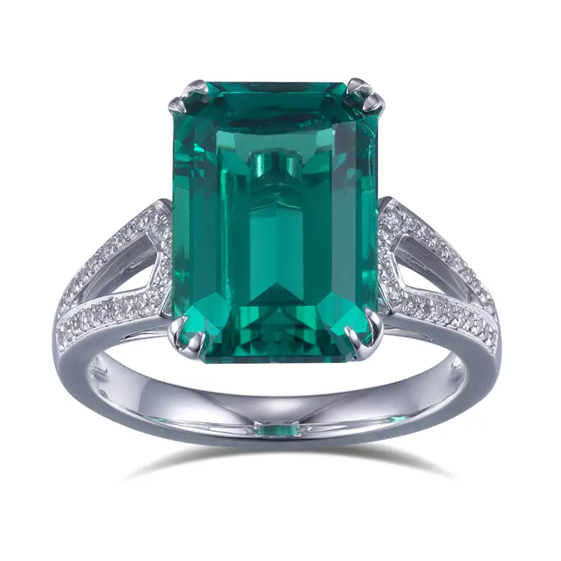 Gioielli Messi - MS -615 18K DONNE GOLD GIOIELLI FASHIF DEF ROURM MOISSANITE EMERALD RINGI 1