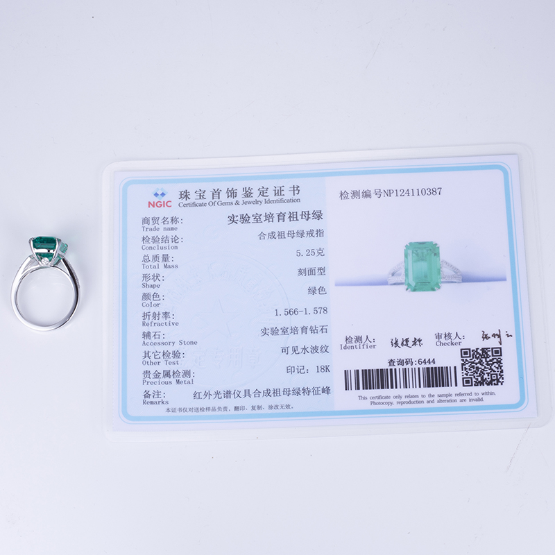 Messi Alahas - MS-615 18k Gold Women Fashion Alahas DEF Round Moissanite Emerald Ring singsing 15