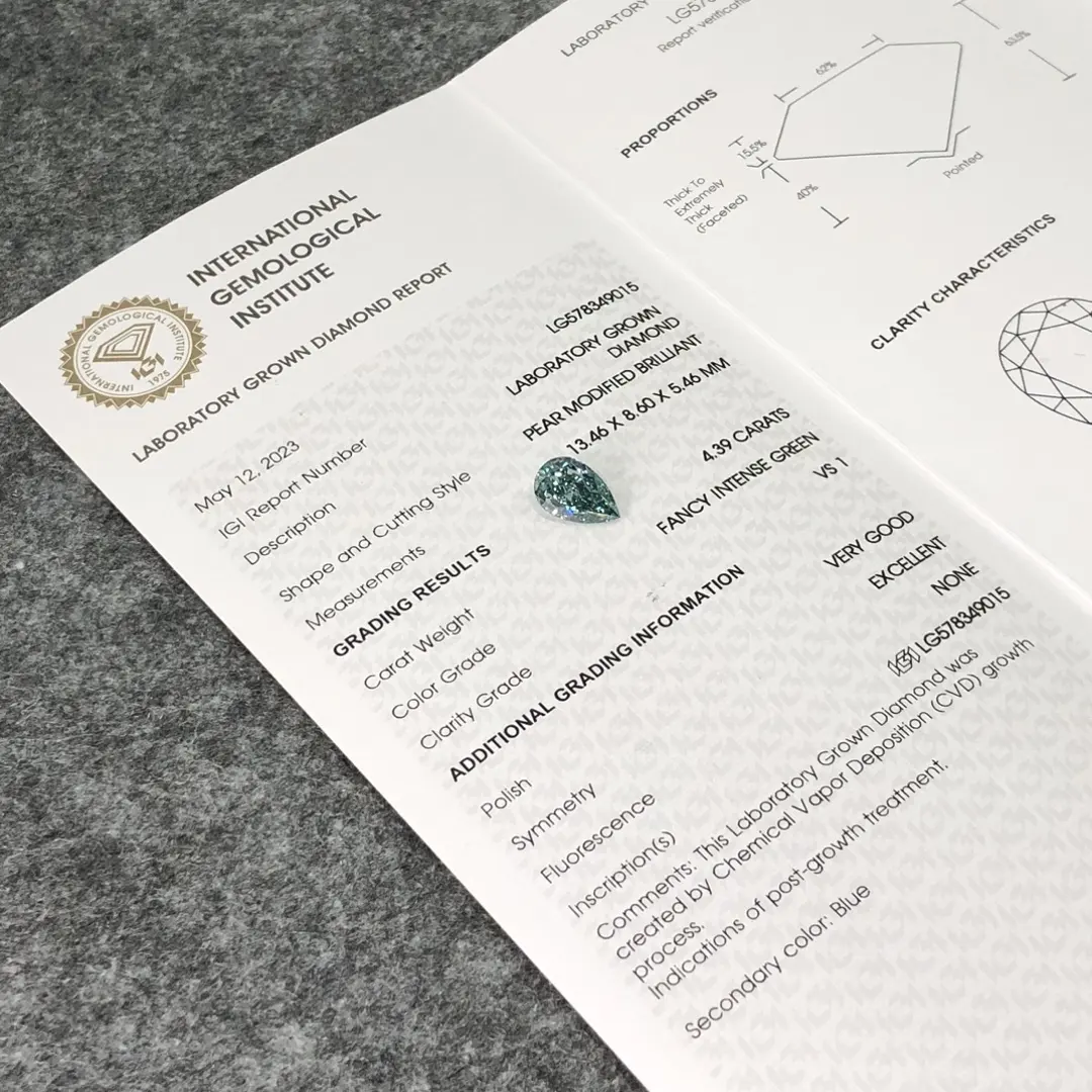 Professional lab grown pear shaped diamond highly rated | Messi Jewelry 4