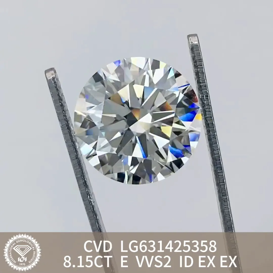 8.15CT Round Lab-Grown Diamond with IGI Certificate 6