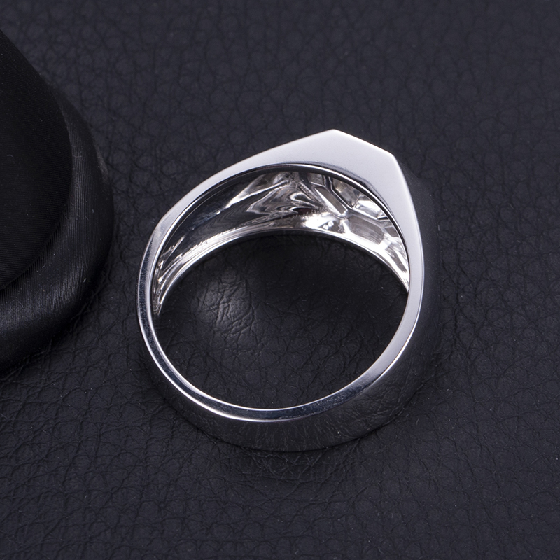 Messi Jewelry - Messi Gems 10K White Gold Octagon Cut EF 6X6mm Moissanite Ring For Man Men Rings 11