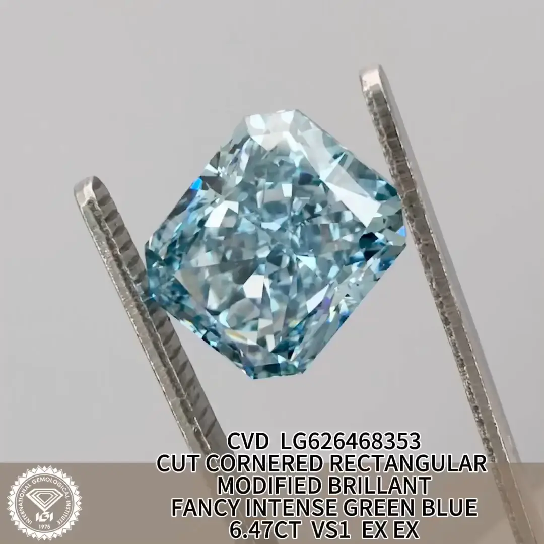 6.47CT Rectangular Lab Grown Diamond with IGI Certificate 6