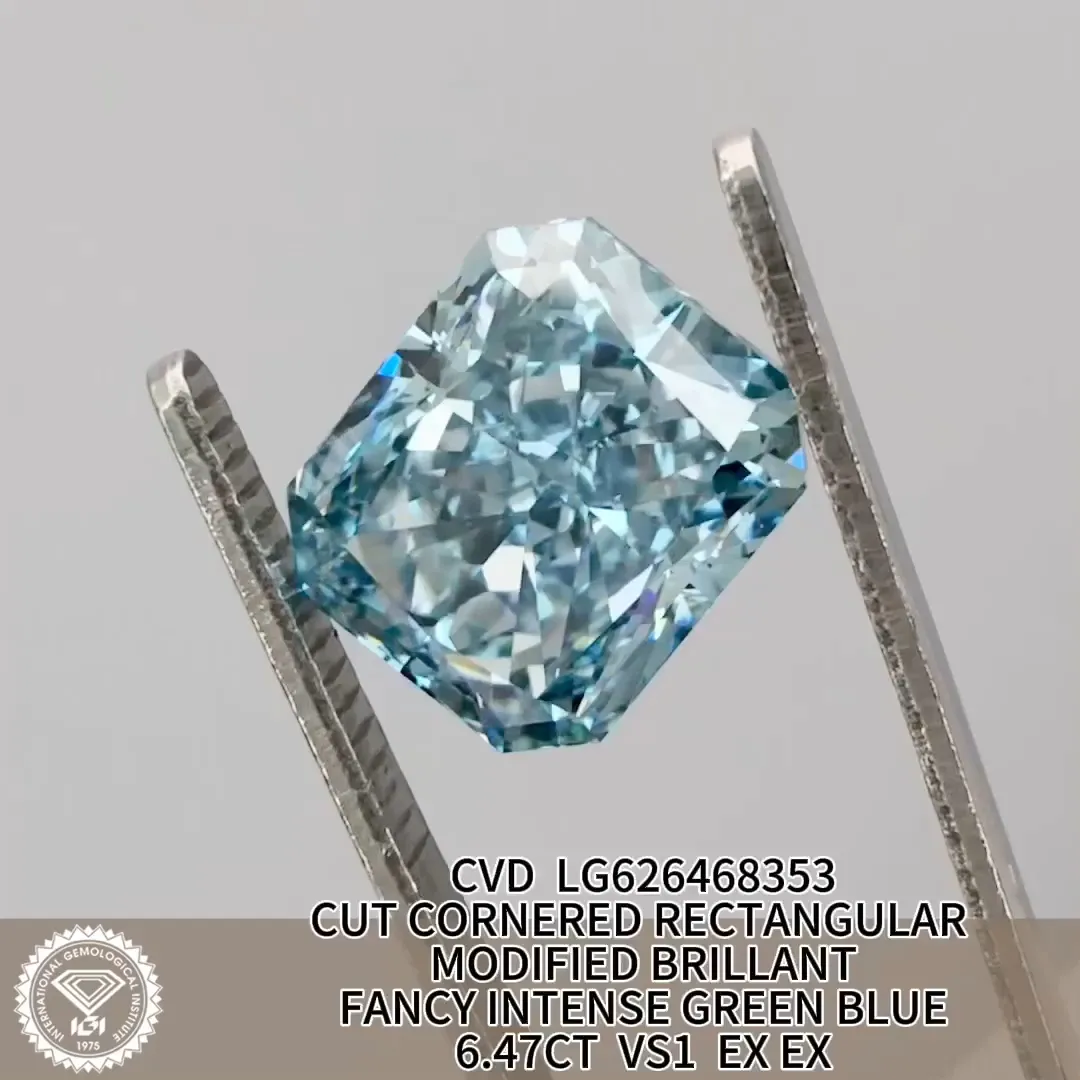 6.47CT Rectangular Lab Grown Diamond with IGI Certificate 6