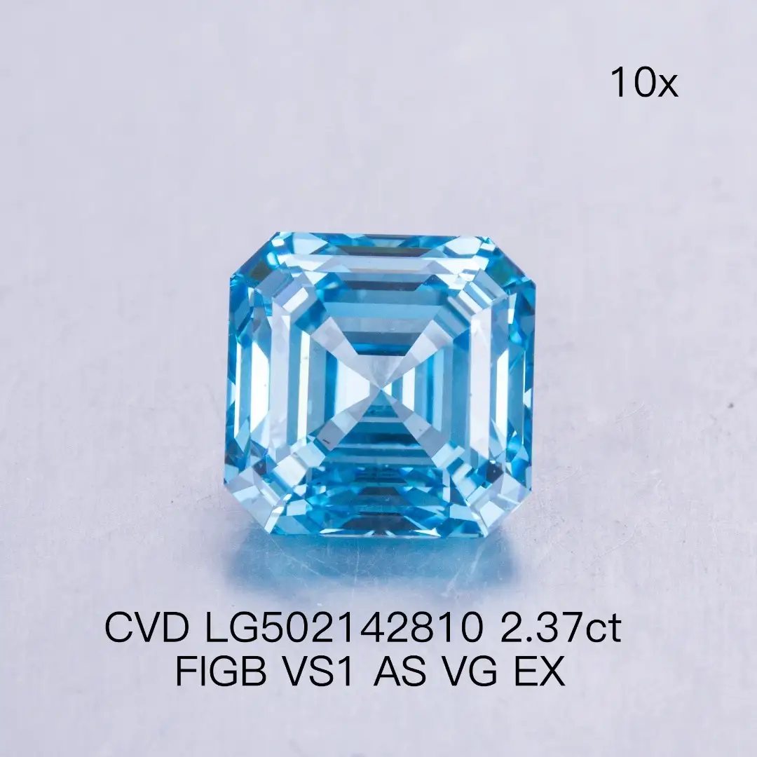 Lab Grown Asscher Cut Diamond - VS Loose Blue CVD Created 3