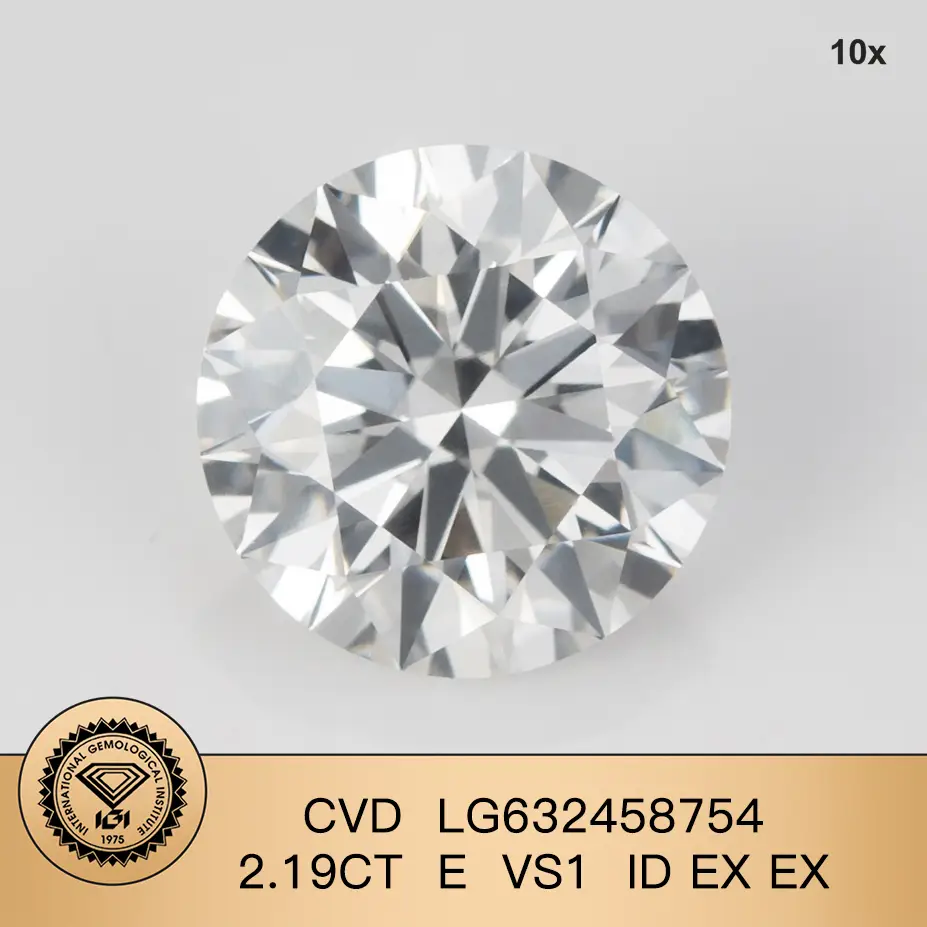 Personalizzazione dei gioielli Messi rotonda taglio brillante 2.19ct e vs1 id ex lab diamond igi 1