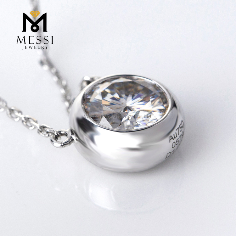Messi Jewelry - MS-108 Messi Jewelry solid 14K 18K Rose Gold 1ct Moissanite Pendant Necklace Necklace 12