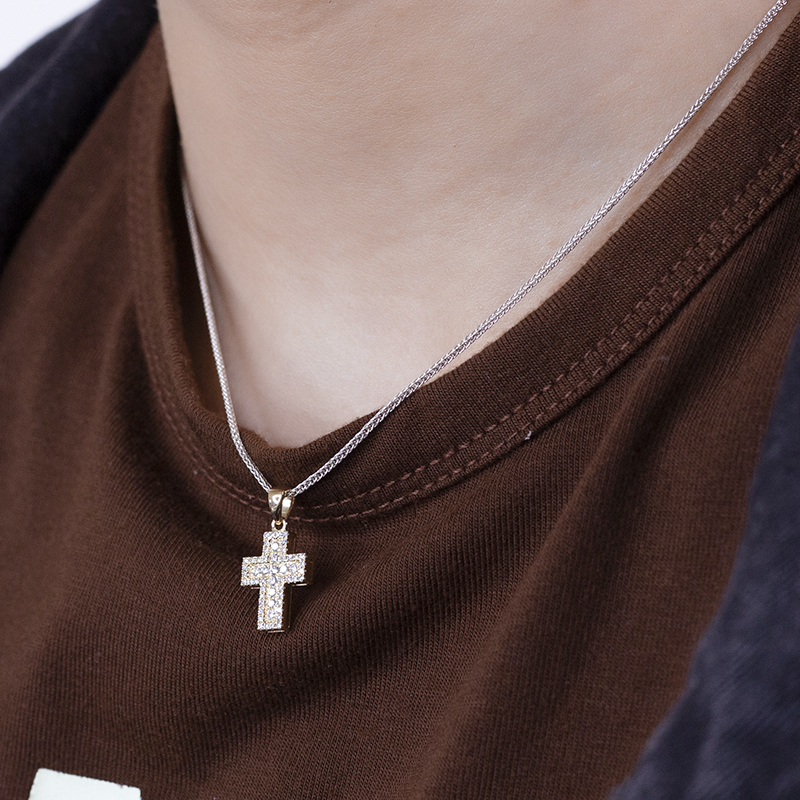 Cross Diamond Necklace Lab Grown