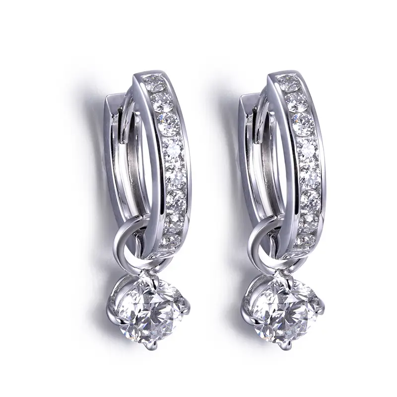 Messi Jewelry - Messi Jewelry 0,5 ct taglio rotondo CVD HPHT Lab Diamond Woman 14K Orecchini in oro in oro bianco 1