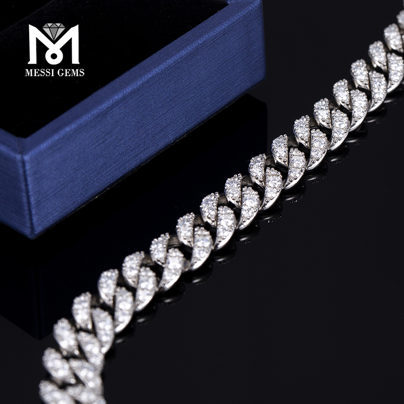 Messi Jewelry - 10mm width 20inch 22inch 24inch 925 sterling silver hiphop custom cuban link chain moissanite cuban chain Necklace 12