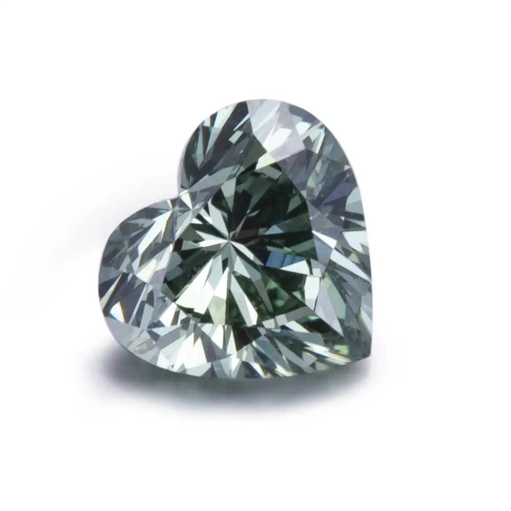 Gioielli Messi - Forma del cuore Fancy Green Diamond VS1 1.1Ct CVD Lab Green 1