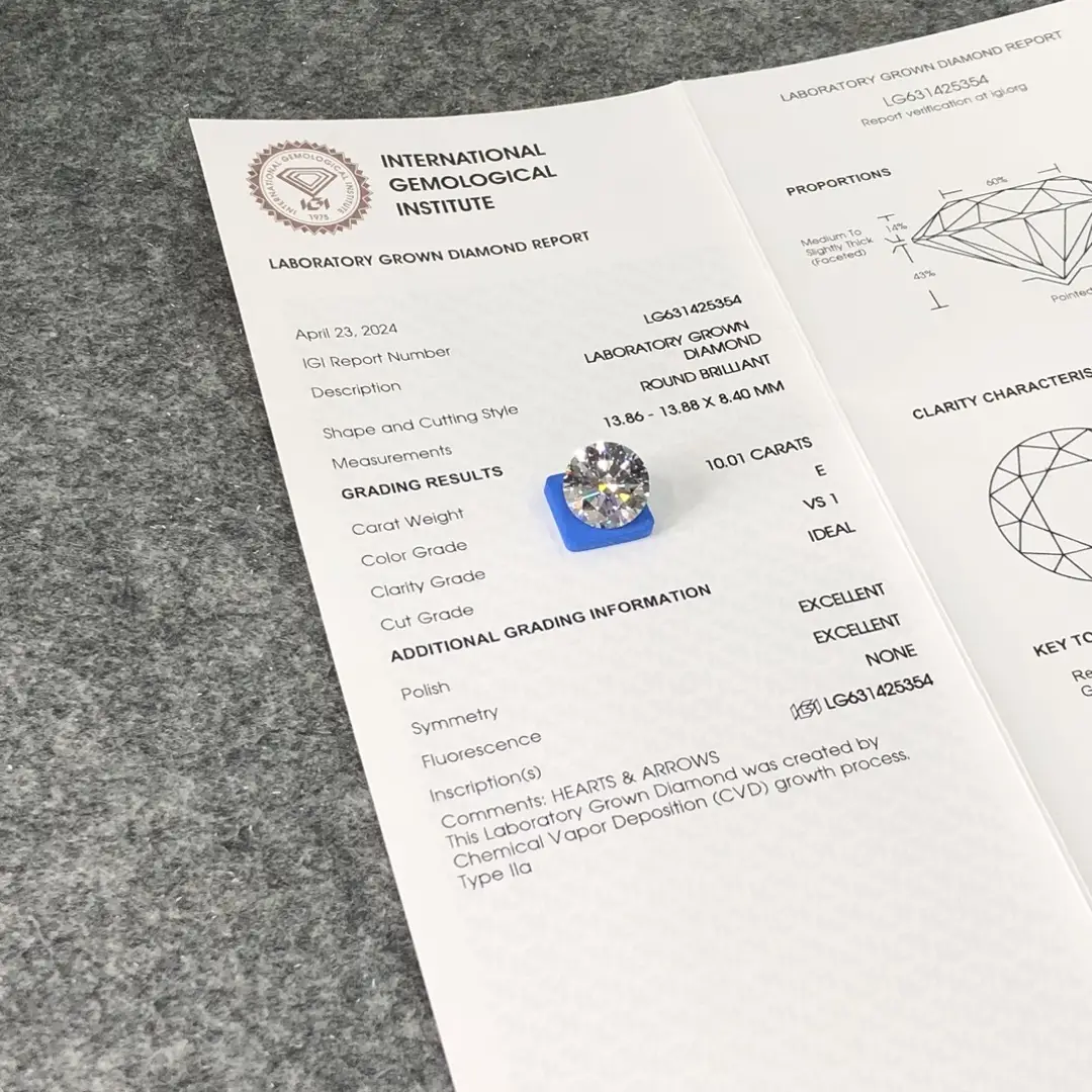 10CT Round Lab Grown Diamond - IGI Certified - Customizable Styles 4