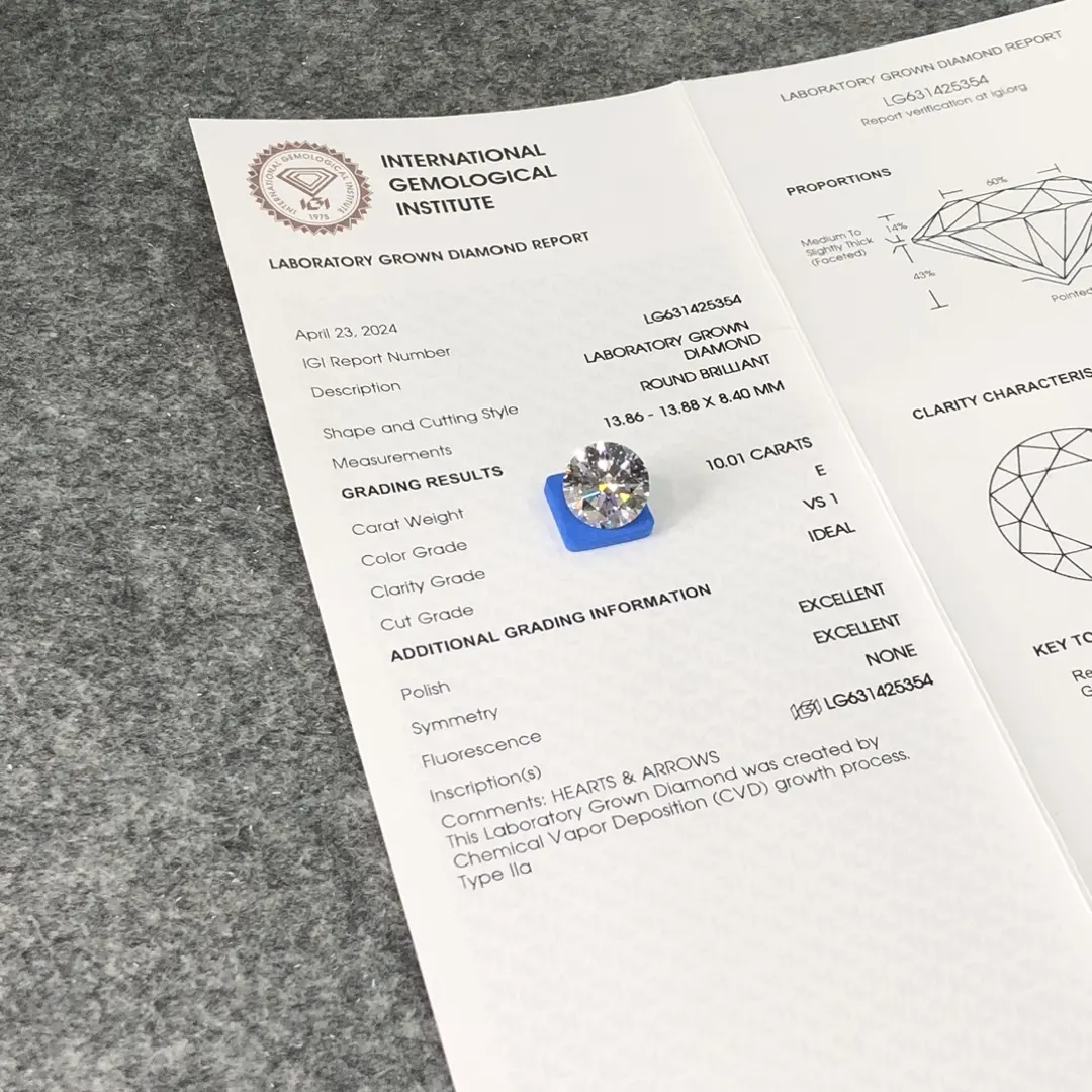 10CT Round Lab Grown Diamond - IGI Certified - Customizable Styles 4