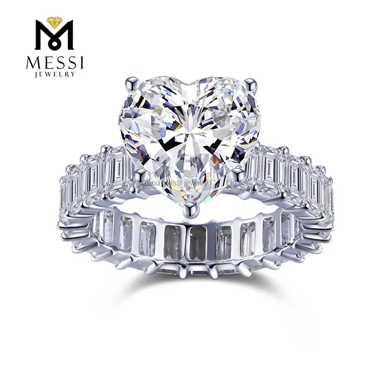 Gioielli Messi - Messi Jewelry Women Moissanite Anelli di moissanite 18k Gold Soone Def Colore Forma del cuore Forma Moissanite Diamond Rings 1