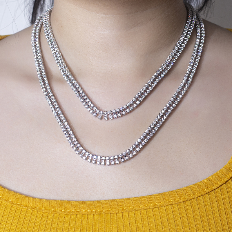 Messi Jewelry - Messi Jewelry name hiphop 925sliver long tennis chain customized jewelry Tennis Bracelet & Necklace 11