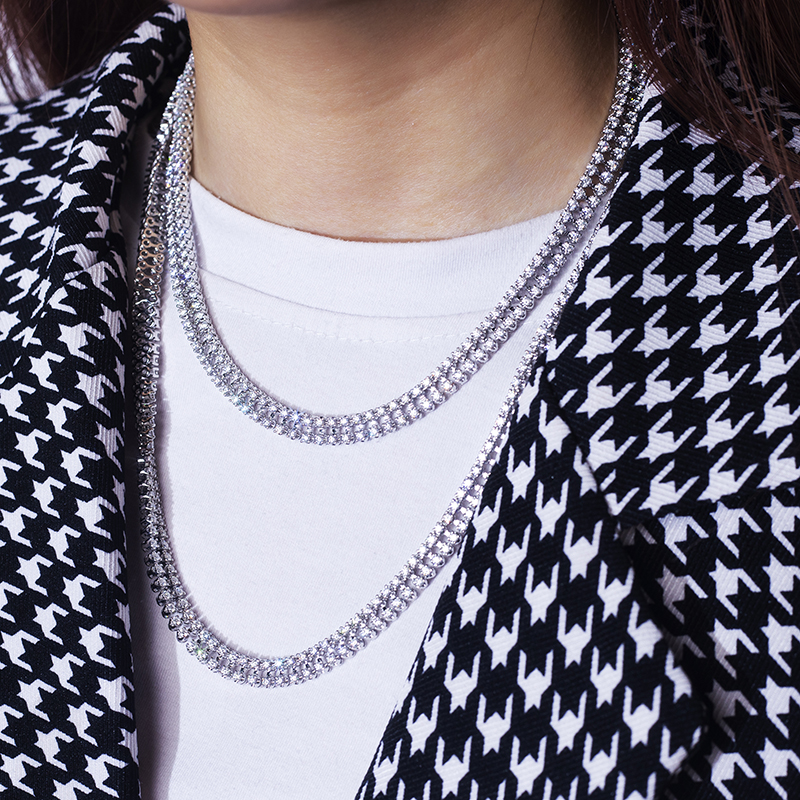 Messi Jewelry - Messi Jewelry name hiphop 925sliver long tennis chain customized jewelry Tennis Bracelet & Necklace 8