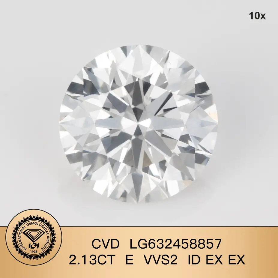 2.13ct E VVS2 CVD Diamond taglio rotondo con certificato IGI LG632458857 | Gioielli Messi 1