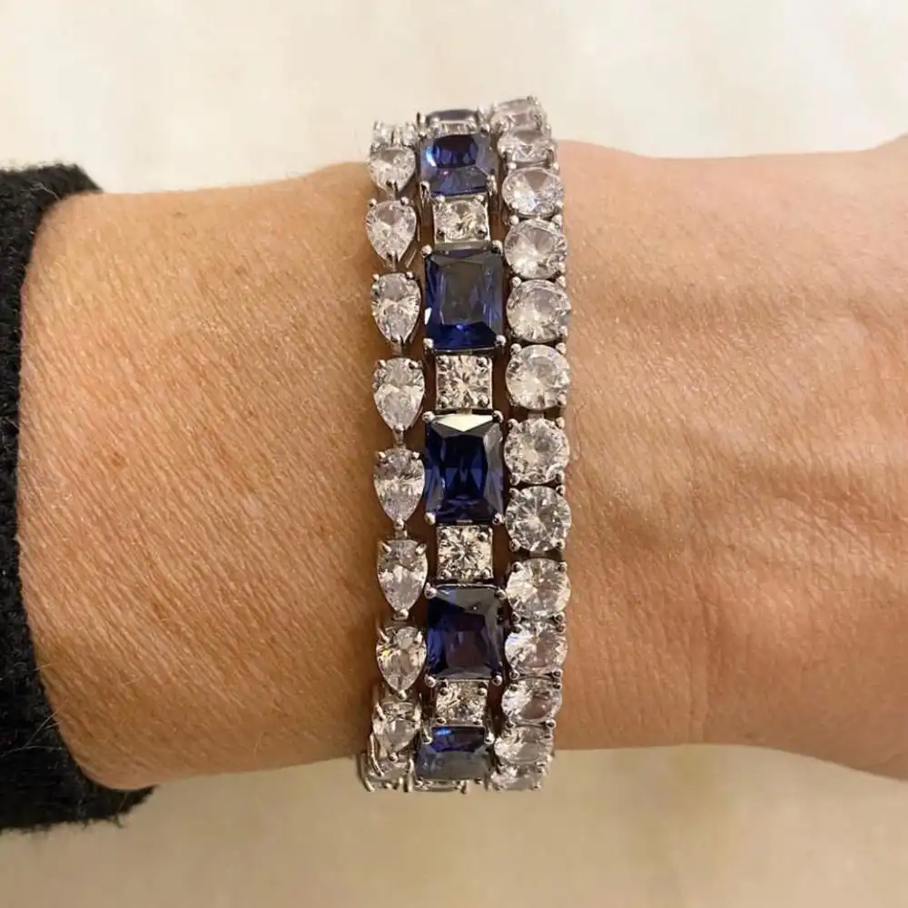 Messi Jewelry Moissanite Tennis Set in Gold/Silver 7