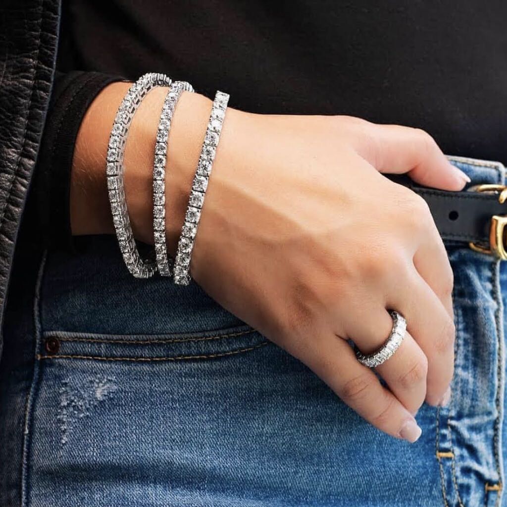 Messi Jewelry - Messi Jewelry tennis bracelet ring necklace jewelry set customize moissanite diamond tennis jewelry in gold/ silver Tennis Bracelet & Necklace 8