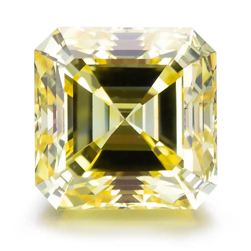 Gioielli Messi - Messi gioielli Asscher Cut Diamond 1ct Fancy VIVID VVS VVS vs Hpht Giallo Lab Giallo 1