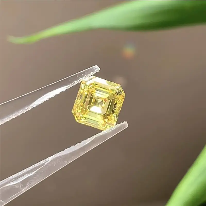 Messi Jewelry Asscher Cut Yellow Lab Grown Diamond 2